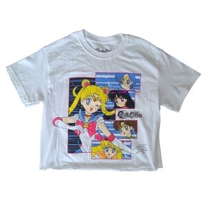 Sailor Moon Shirt Women's S Cropped Short Sleeve